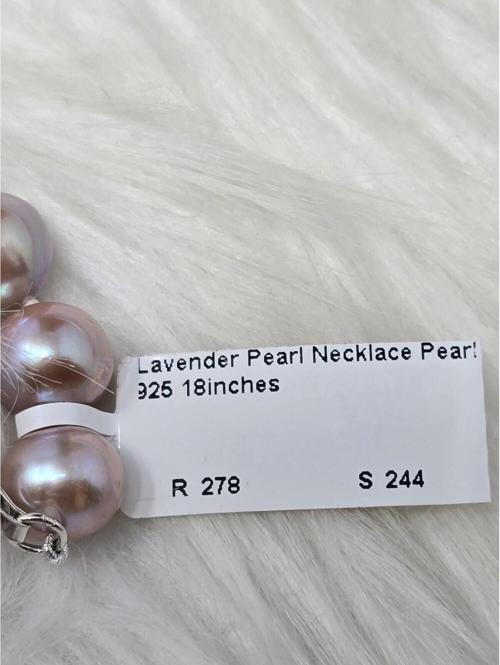 11mm Lavender Freshwater Pearl Necklace 18" 925 Silver - Picture 4 of 7